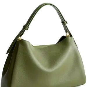 NWOT- Vera Bradley Green Bronze Leather “Frazier” Shoulder Bag. Never us…